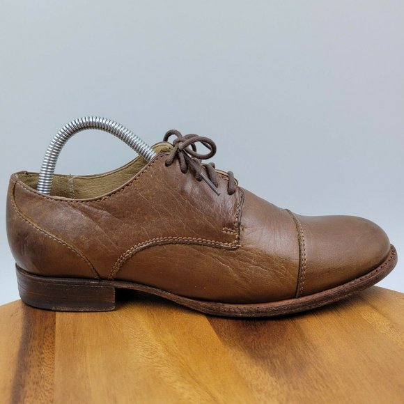 Frye Shoes - Frye Erin Brown Leather Cap Toe Oxford Ankle Boot Shoe Women's 9 B 74299